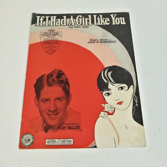 Vintage 1930 Sheet Music Rudy Vallee If I Had a Girl Like You Fox Trot Song - Picture 1 of 4